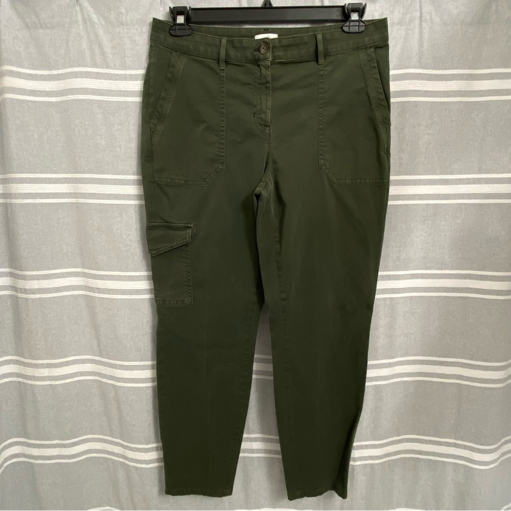 J. JILL / Olive Green Cargo High Rise Ankle Pants Size 12
